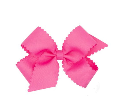 Medium GG Bow W/Scalloped Edge Hot Pink