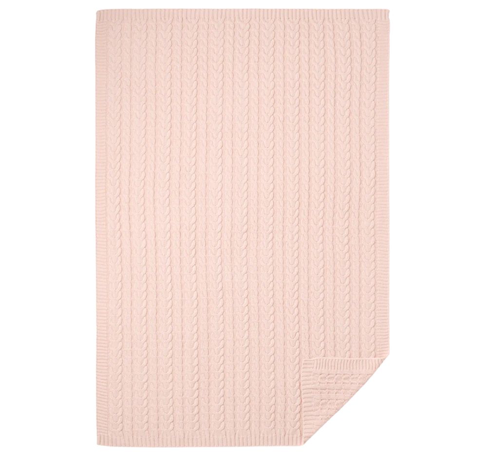 Blush Horseshoe Cable Blanket