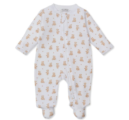 Footie W/Zip Teddy Bears Tan