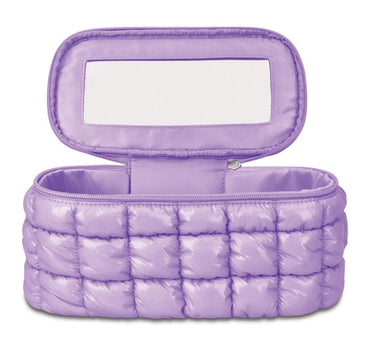 Lavender Shiny Puffer Cosmetic Case
