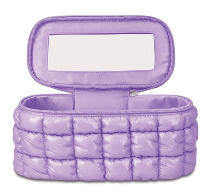 Lavender Shiny Puffer Cosmetic Case