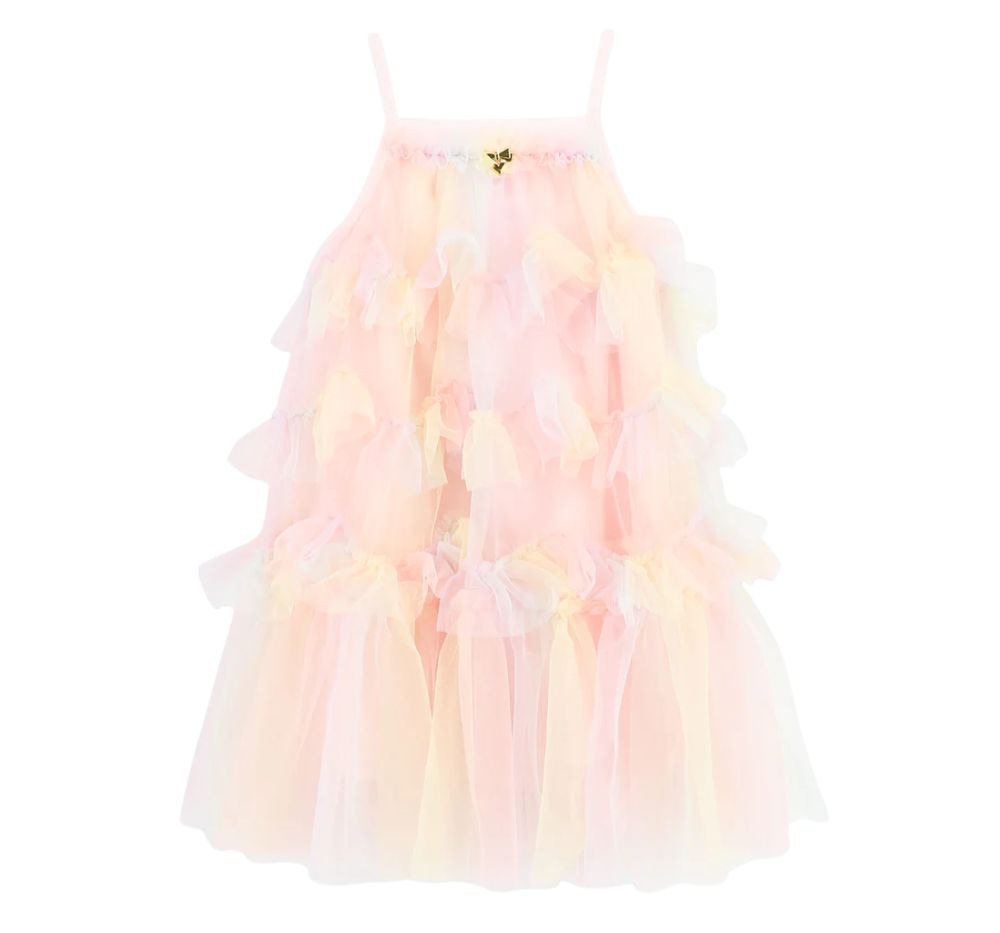 Remi Rainbow Tulle Ruffle Dress