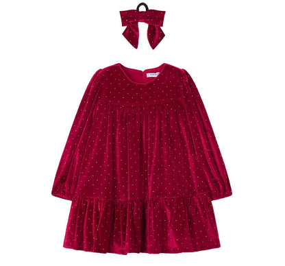 Vestido Terciopelo Coletero Rojo