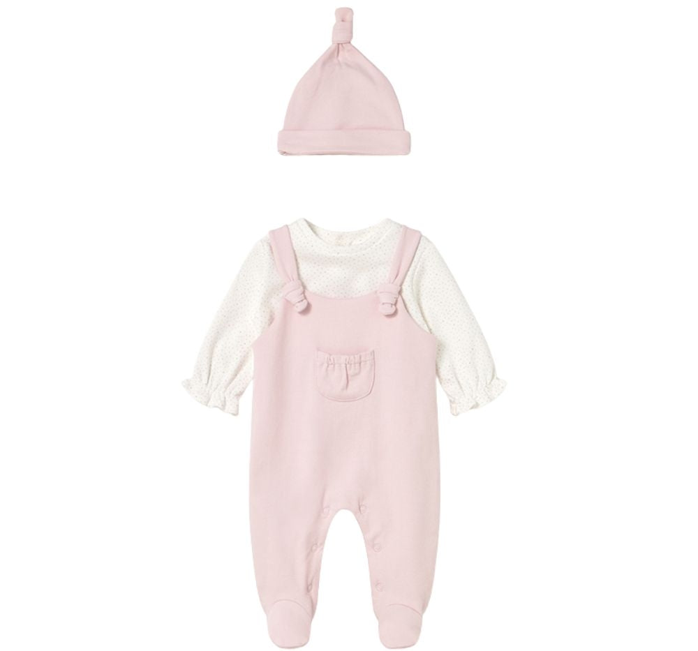 Pelele Peto & Gorro Felpa Rosa Baby