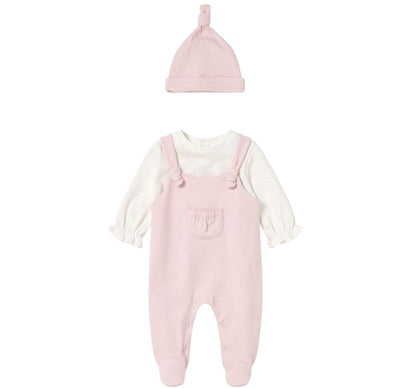Pelele Peto & Gorro Felpa Rosa Baby