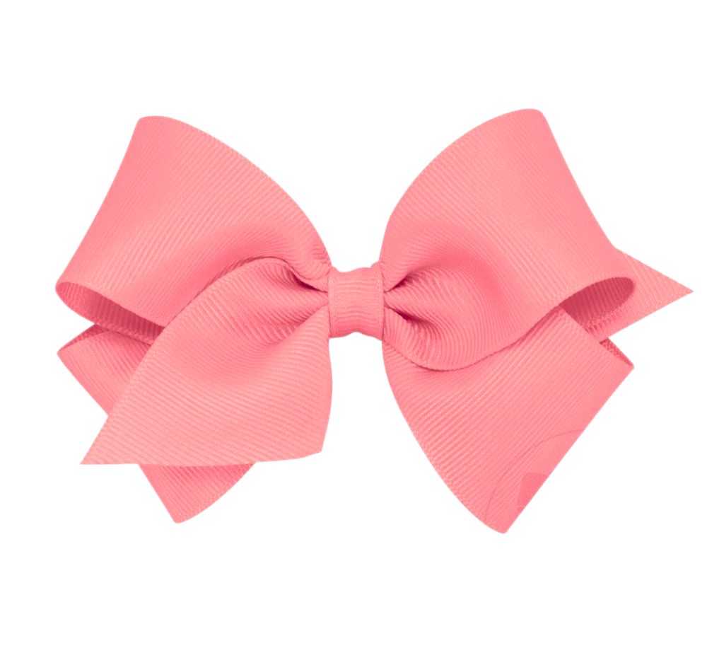 Med Solid Grosgrain Bow Coral