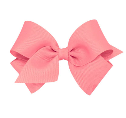 Med Solid Grosgrain Bow Coral