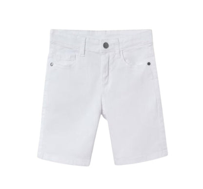 Pantalón Corto Sarga Basico Blanco