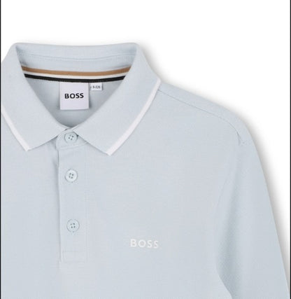 Jersey Polo Contrast Pale Blue