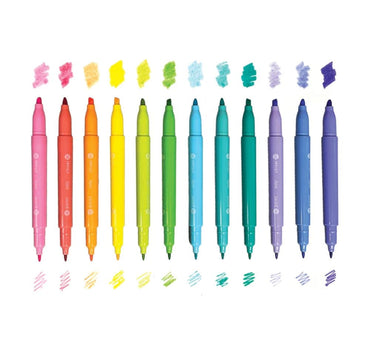 Pastel Hues 12 Soft-Hued Dual Tip Markers
