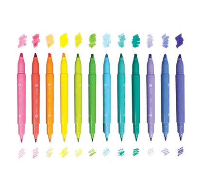 Pastel Hues 12 Soft-Hued Dual Tip Markers