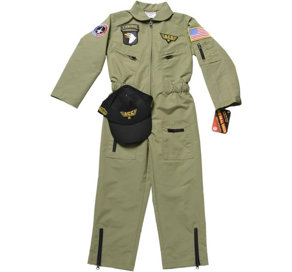 Jr Fighter Pilot Suit With Embroidered Cap 4-6