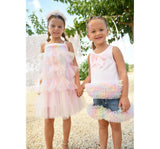 Remi Rainbow Tulle Ruffle Dress
