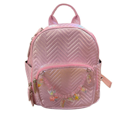 Mini Backpack Chevron Link-Pink
