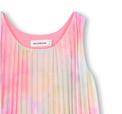 Sleeveless Pleated Multicolor Dress