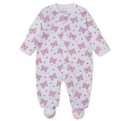 Footie W/Zip Flutterby Flowers