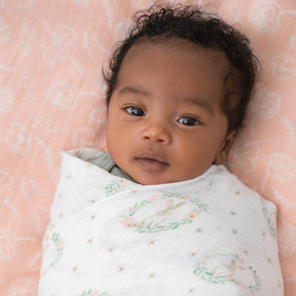 Essentials Swaddle Blanket 2pack Blushing Bunnies