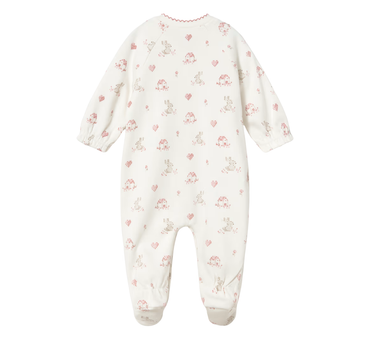 Pelele Interlock Blanco Rosa