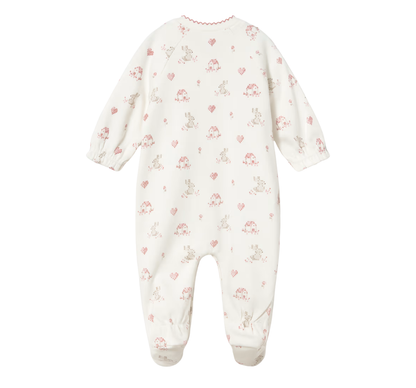 Pelele Interlock Blanco Rosa