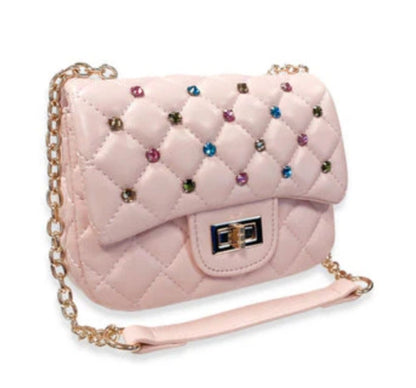 Colorful Gems Quilted Purse Pink