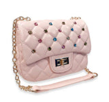 Colorful Gems Quilted Purse Pink