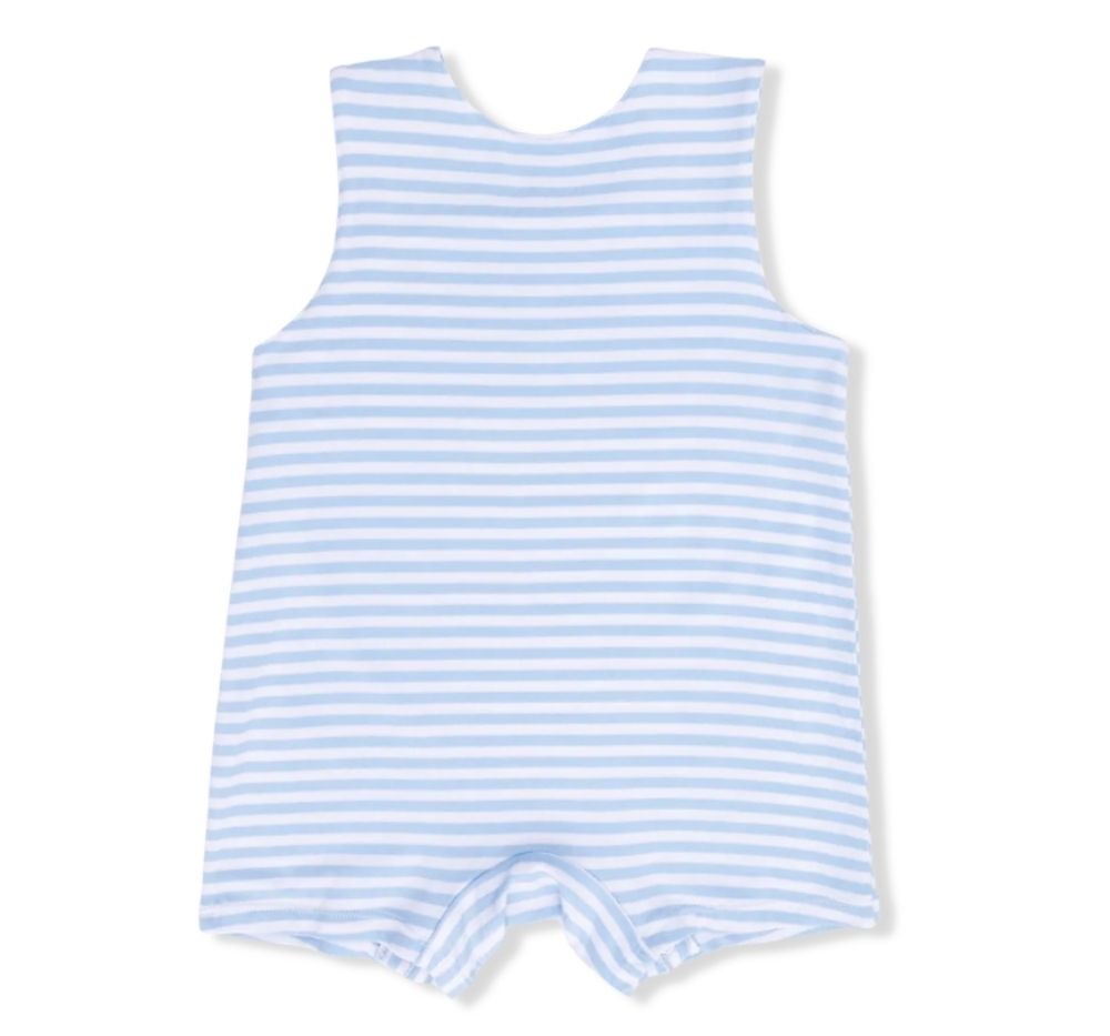 Bubbly Sailboats Stripe Sleeveless Romper