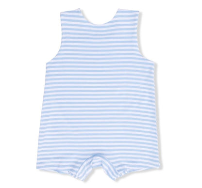 Bubbly Sailboats Stripe Sleeveless Romper