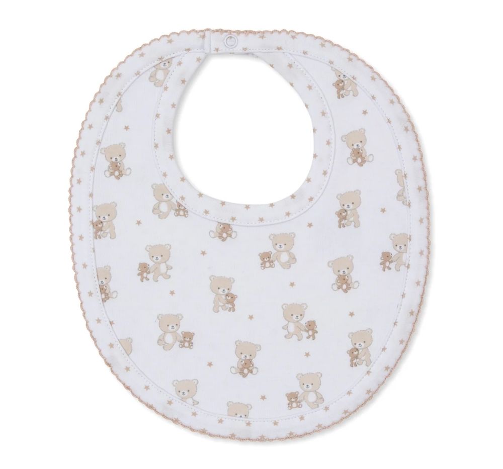 Teddy Bear Love-Reversible Bib Tan