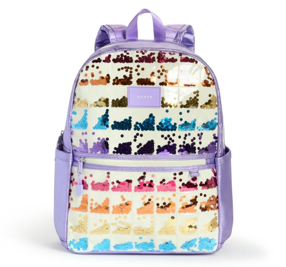 Kane Double Pocket Backpack Lilac  Sequins