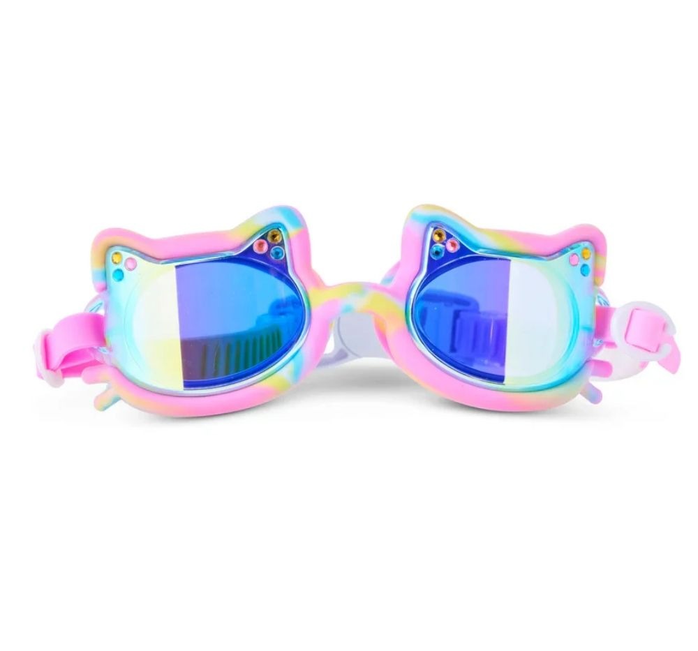 Tie Dye Tabby Swim Goggles Meowberry Breeze