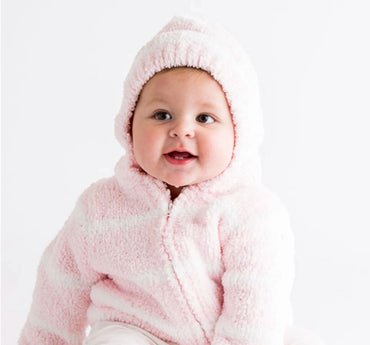 Chenille Hoodie Pink-Ivory