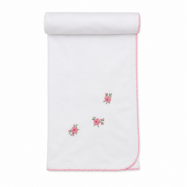 Blanket W-Hand Emb SCE Cottage Roses