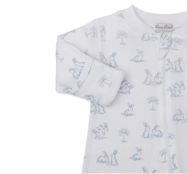 Springtime Bunn-Footie w/ Zip PRT Light Blue