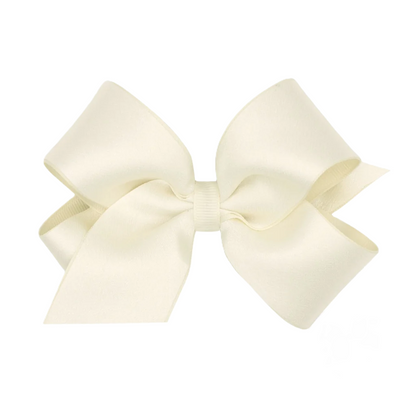 Med Satin/Gg Overlay Bow Antique White