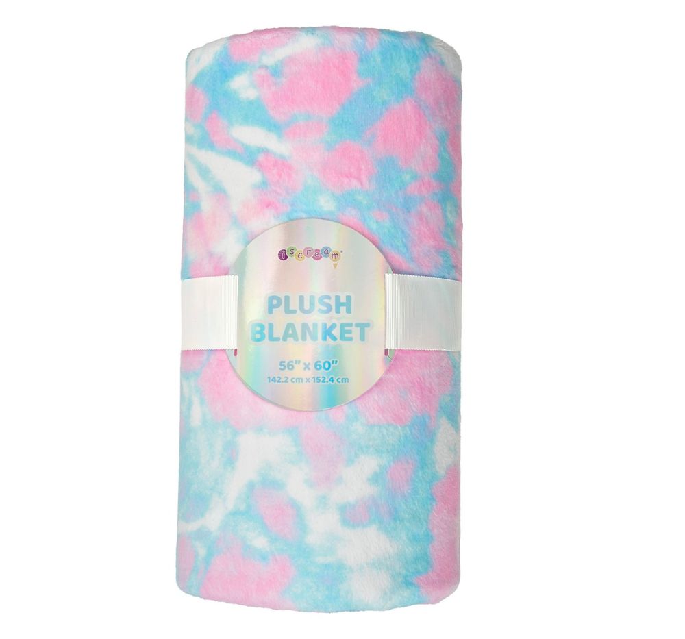 Tie Dye Smile Plush Blanket