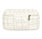 Pearl White Shiny Puffer Cosmetic Case
