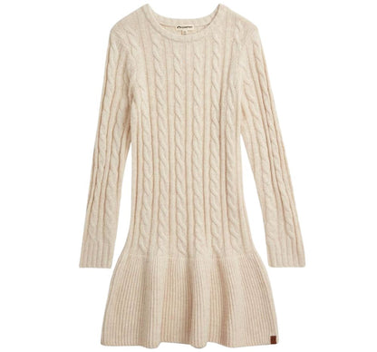 Fisherman Sweater Dress Cream