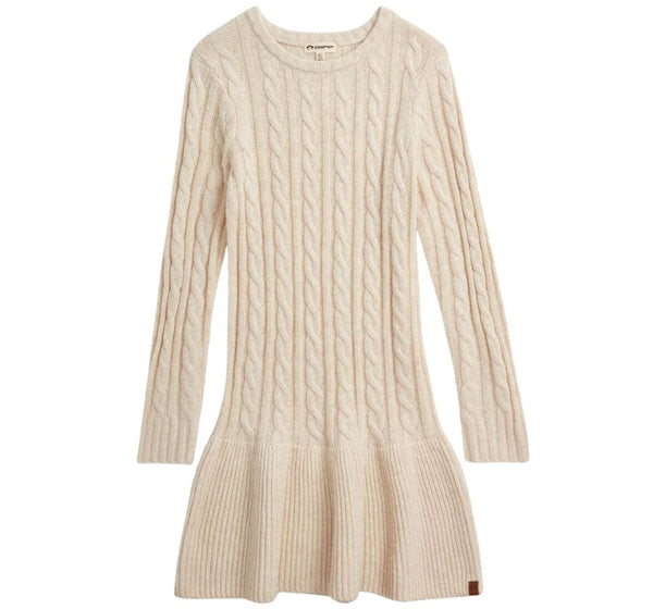 Fisherman Sweater Dress Cream