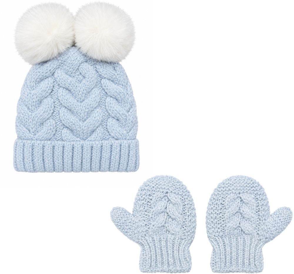 Blue Beanie Hat Set 06M