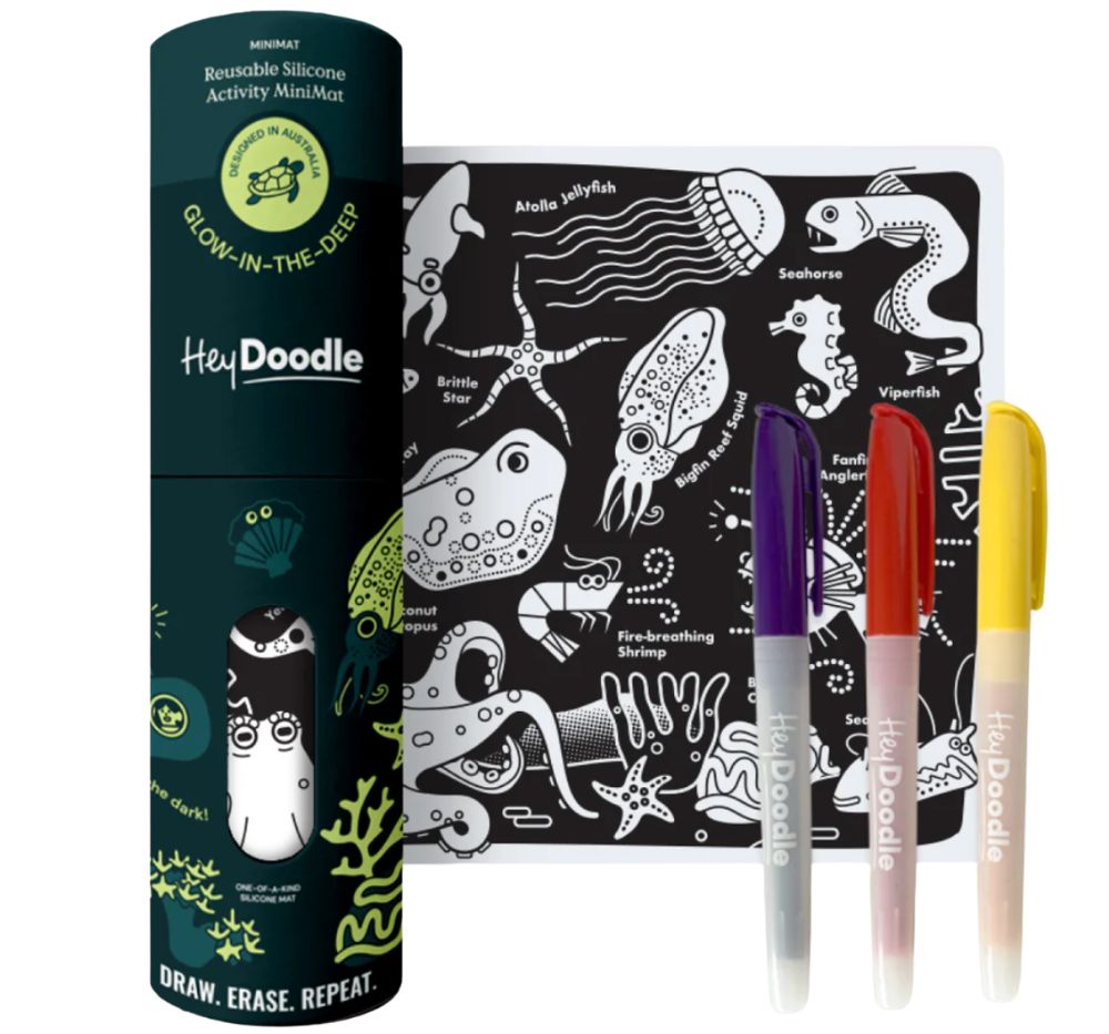 Reusable Silicone Activity MiniMat Glow In The Deep