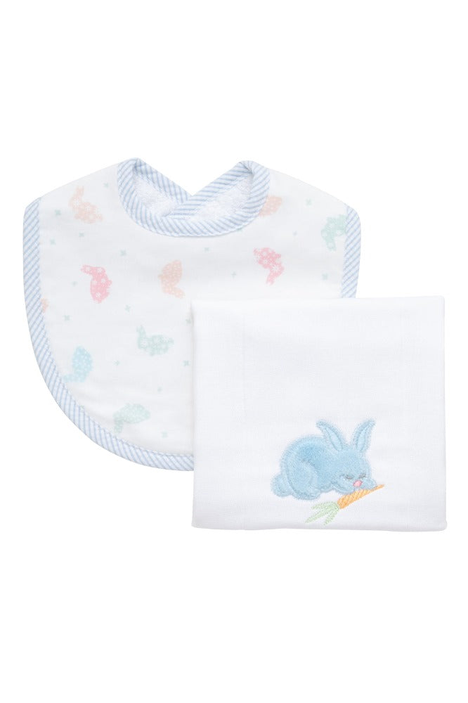 Bunny  Bib & Burp Set Blue