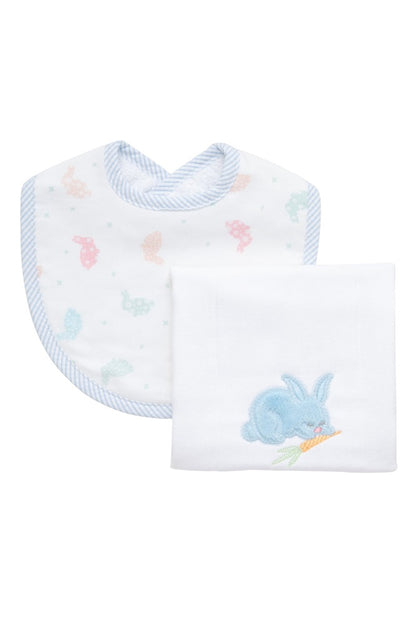 Bunny  Bib & Burp Set Blue