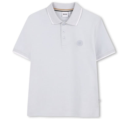 Polo Shirt With Tone-On-Tone Double Pale Blue