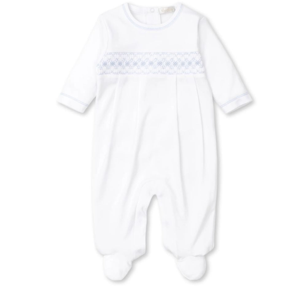 Footie W/ Hand Smk White/Lt. Blue