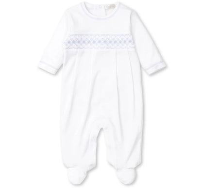 Footie W/ Hand Smk White/Lt. Blue