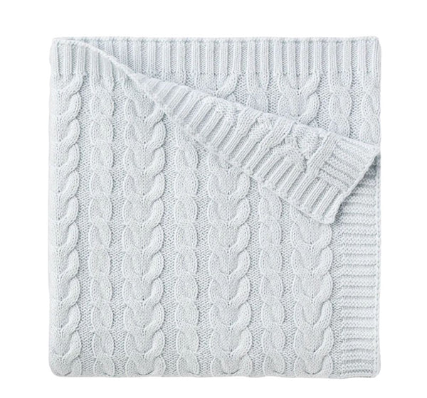 Pale Blue Horseshoe Cable Blanket