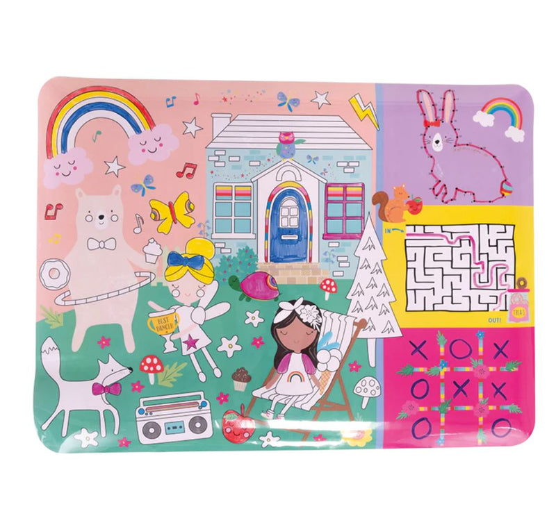 Colouring Fun & Games Mat Rainbow