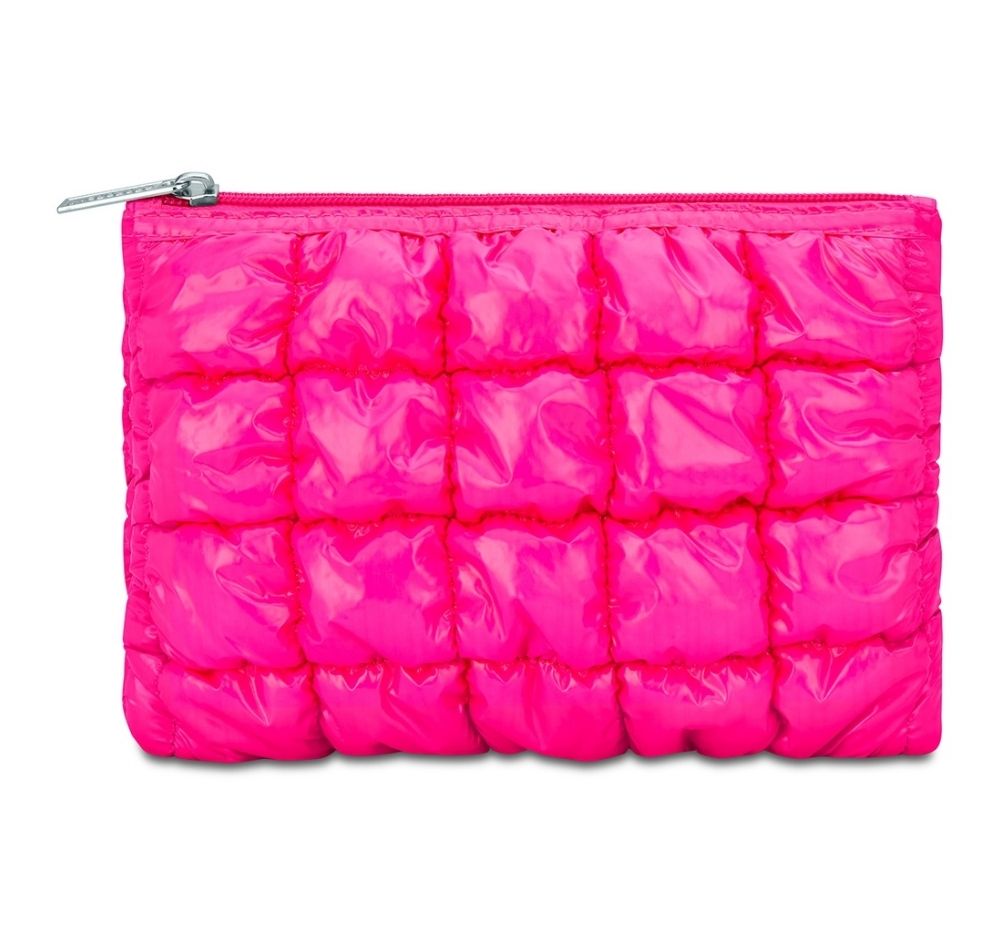 Hot Pink Shiny Puffer Pouch