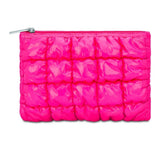 Hot Pink Shiny Puffer Pouch
