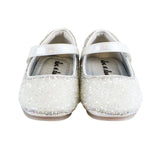 Clear Stone Flat Shoes Silver